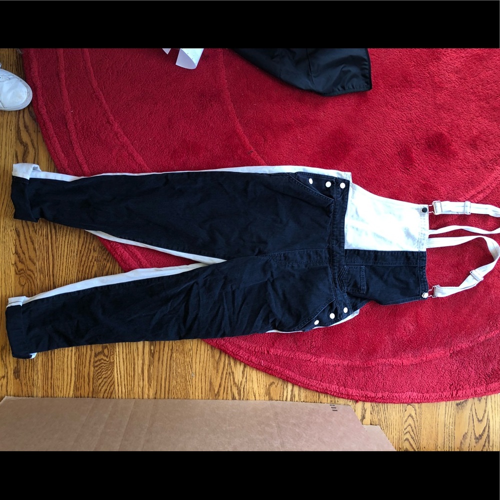 Urban outfitters x guess black and white overalls